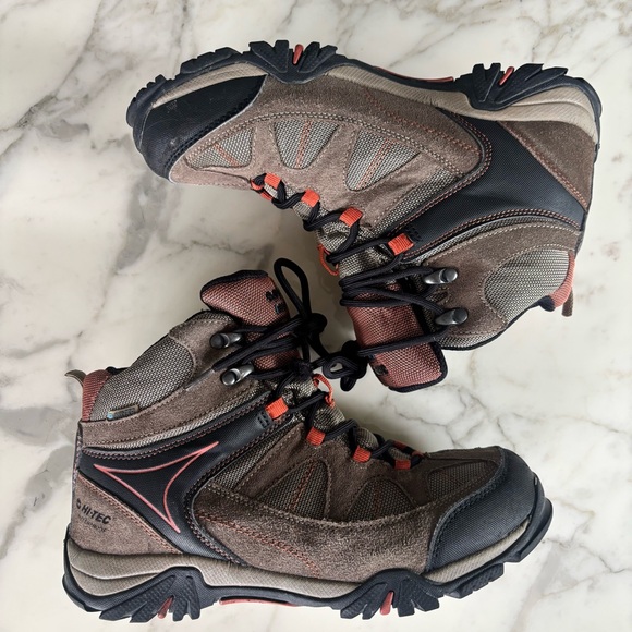 Hi-Tec Altitude Lite I WP Jr Leather Hiking Boots Boy Brown Orange Size 6 - Picture 11 of 11